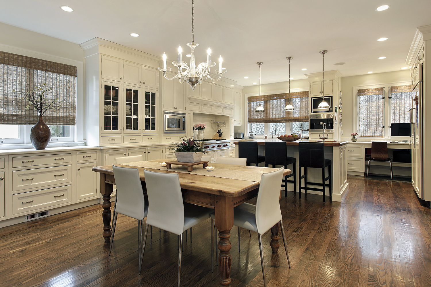 Interior of a newly renovated kitchen checked home preforming thorough home inspection services